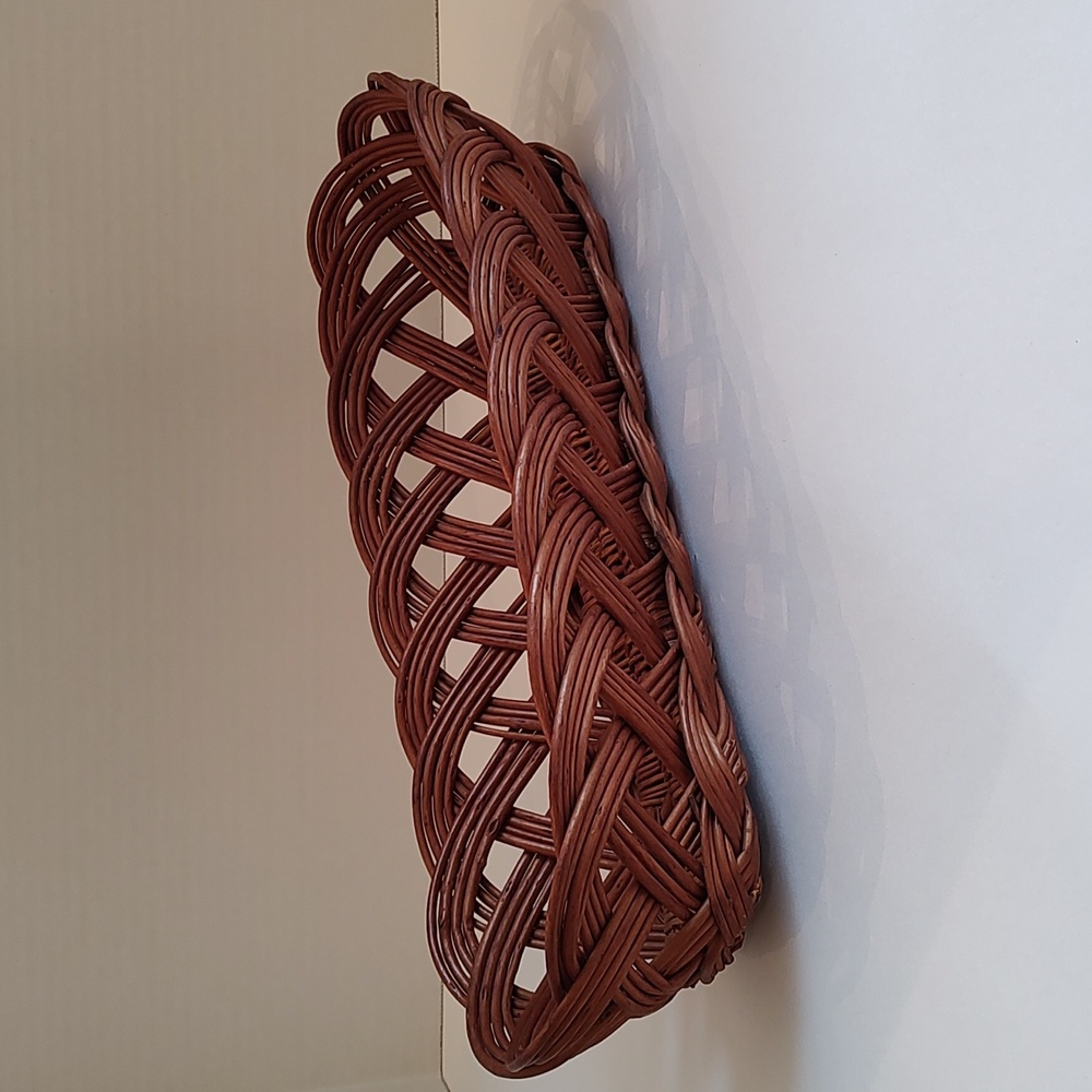 Wicker bread baguette basket French serving vtg willow